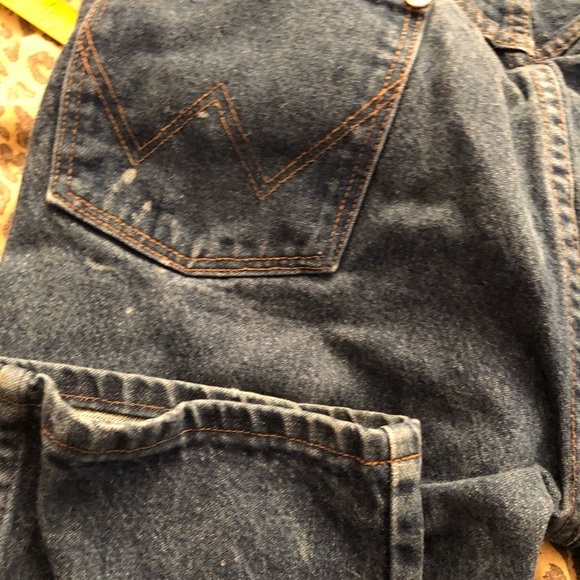 Wrangler Mens 33Wx34L medium blue denim great work jeans heavy weight - Picture 5 of 7